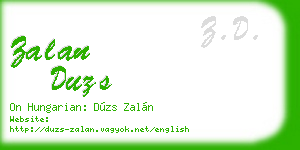 zalan duzs business card