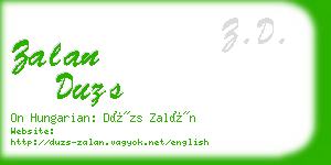 zalan duzs business card